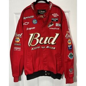 NASCAR Chase Authentics Dale Earnhardt Bud Budweiser Jacket Vintage Men's Large
